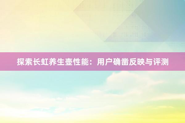 探索长虹养生壶性能：用户确凿反映与评测